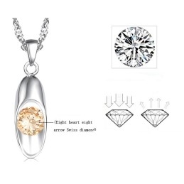 Colar Feminino De Titânio Com Banho De Platina E Diamante, Qualidade E Quantidade Garantidas
