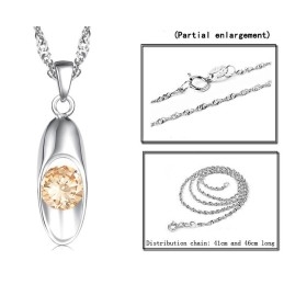 Colar Feminino De Titânio Com Banho De Platina E Diamante, Qualidade E Quantidade Garantidas