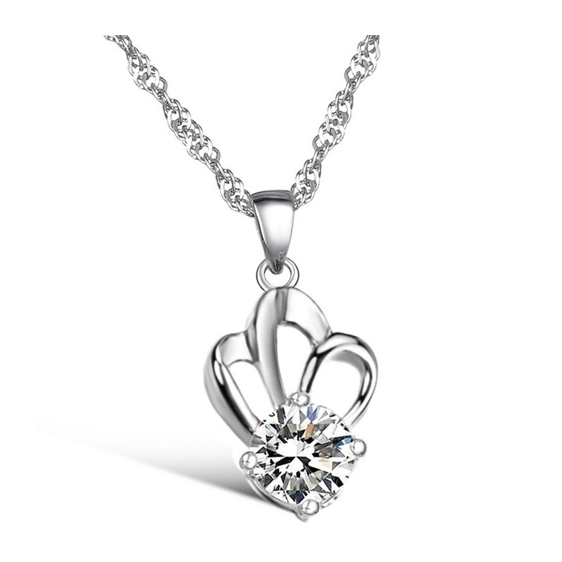 Colar De Titânio Com Revestimento De Platina E Strass, Feminino, Antialérgico E Fácil De Usar Colar De Titânio Com Revestimento De Platina E Strass, Feminino, Antialérgico E Fácil De Usar