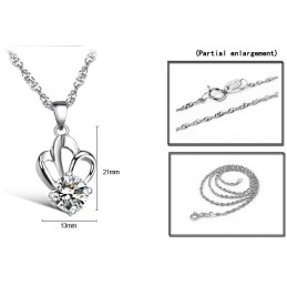 Colar De Titânio Com Revestimento De Platina E Strass, Feminino, Antialérgico E Fácil De Usar