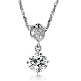 Colar Feminino De Titânio Com Banho De Platina E Strass Em Formato De Rosa, Rainha Da Qualidade