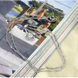 Colar Feminino De Titânio Com Banho De Platina E Diamante, Qualidade E Quantidade Garantidas