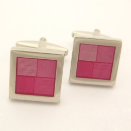 Abotoaduras Quadradas De Titânio Rosa Requintadas