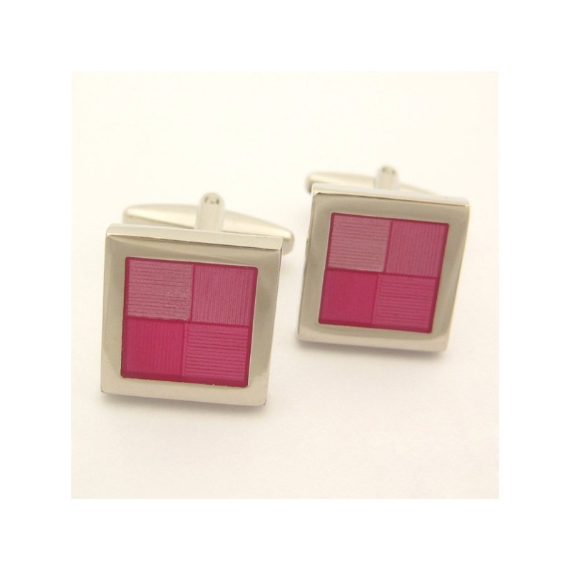 Abotoaduras Quadradas De Titânio Rosa Requintadas