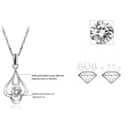Colar Feminino De Titânio Com Banho De Platina E Diamante, Qualidade E Quantidade Garantidas
