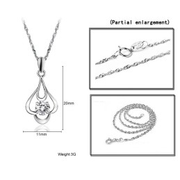 Colar Feminino De Titânio Com Banho De Platina E Diamante, Qualidade E Quantidade Garantidas