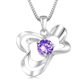 Colar Feminino De Titânio Com Banho De Platina E Diamante De Excelente Qualidade