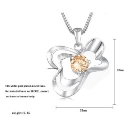 Colar Feminino De Titânio Com Banho De Platina E Diamante De Excelente Qualidade