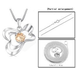 Colar Feminino De Titânio Com Banho De Platina E Diamante De Excelente Qualidade