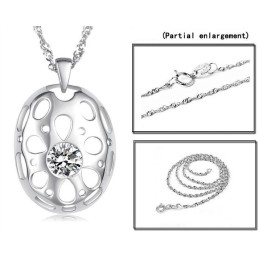 Colar De Titânio Banhado A Platina Feminino Antialérgico De Renome Mundial