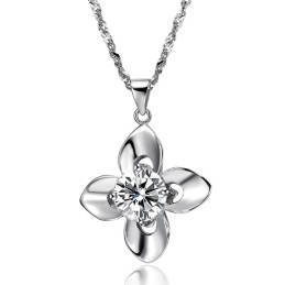 Colar Feminino De Titânio Com Banho De Platina E Diamante, De Renome Mundial