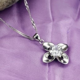 Colar Feminino De Titânio Com Banho De Platina E Diamante, De Renome Mundial