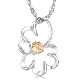 Colar Feminino De Titânio Com Banho De Platina Roxa E Diamantes De Grande Variedade