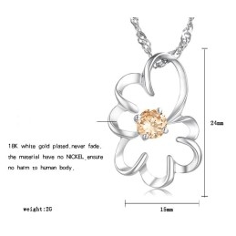 Colar Feminino De Titânio Com Banho De Platina Roxa E Diamantes De Grande Variedade