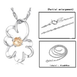 Colar Feminino De Titânio Com Banho De Platina Roxa E Diamantes De Grande Variedade