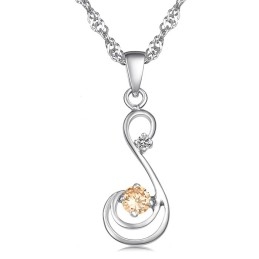 Colar Feminino De Titânio Com Banho De Platina E Diamante, Qualidade E Quantidade Garantidas