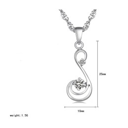 Colar Feminino De Titânio Com Banho De Platina E Diamante, Qualidade E Quantidade Garantidas