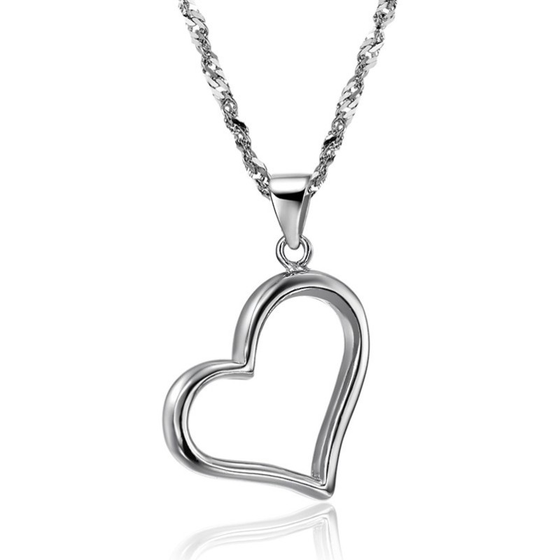 Colar Feminino De Titânio Com Banho De Platina E Coração Completo Em Especificações Colar Feminino De Titânio Com Banho De Platina E Coração Completo Em Especificações