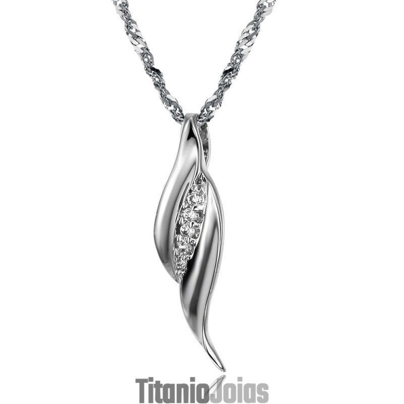 Colar De Titânio Com Banhado Em Platina Feminino Da Rainha Da Qualidade
