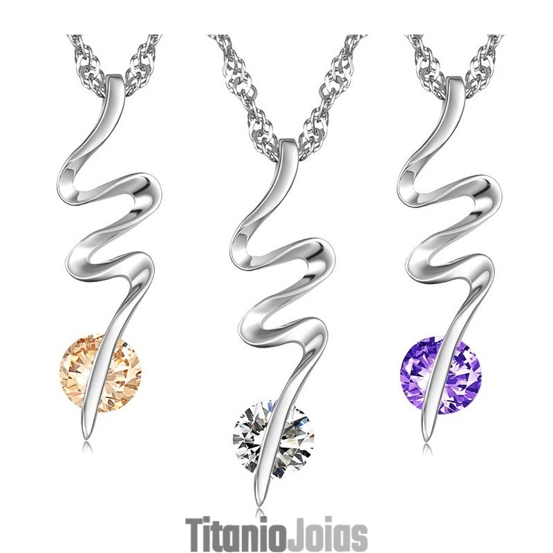 Colar Feminino De Titânio Com Revestimento De Platina E Diamante, Famoso Por Sua Alta Qualidade Colar Feminino De Titânio Com Revestimento De Platina E Diamante, Famoso Por Sua Alta Qualidade