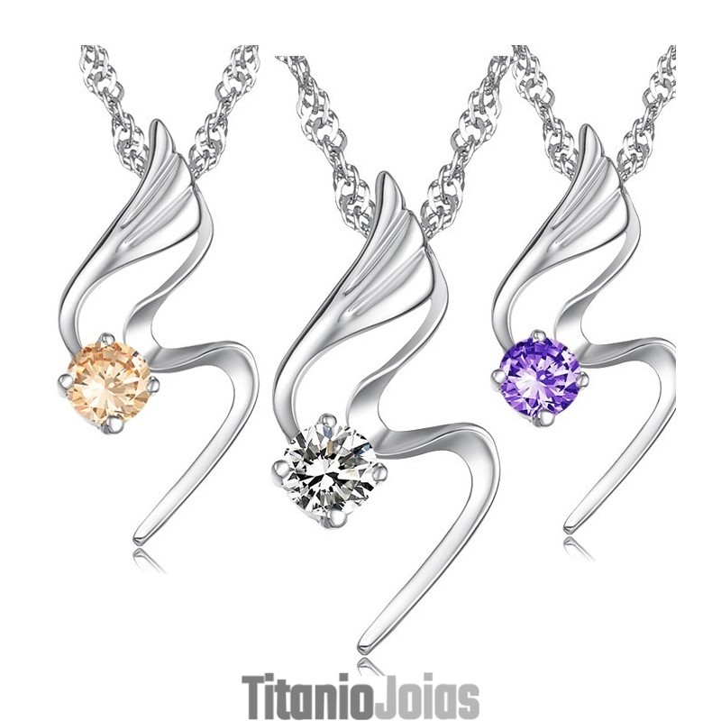 Colar Feminino De Titânio Com Revestimento De Platina E Diamante De Qualidade Confiável