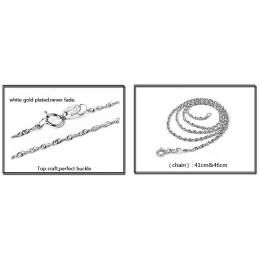 Colar De Titânio Com Revestimento De Platina Em Formato De Rosa Feminina De Qualidade Estável