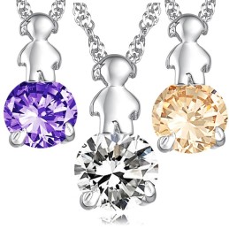 Colar Feminino De Titânio Com Revestimento De Platina E Diamante, Durável Em Uso