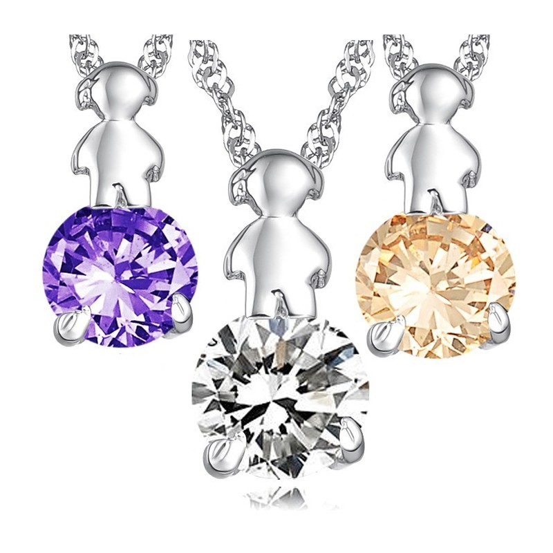 Colar Feminino De Titânio Com Revestimento De Platina E Diamante, Durável Em Uso