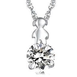 Colar Feminino De Titânio Com Revestimento De Platina E Diamante, Durável Em Uso