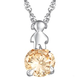 Colar Feminino De Titânio Com Revestimento De Platina E Diamante, Durável Em Uso