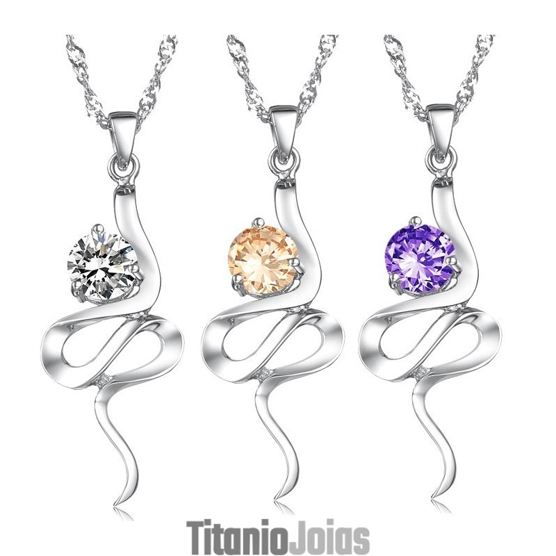 Colar De Titânio Com Revestimento De Platina Roxa E Strass Feminino De Reputação Confiável