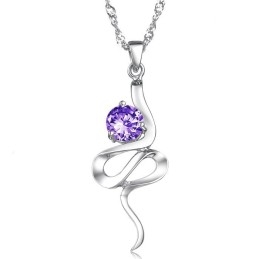 Colar De Titânio Com Revestimento De Platina Roxa E Strass Feminino De Reputação Confiável