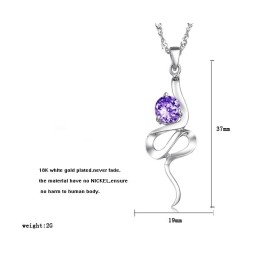 Colar De Titânio Com Revestimento De Platina Roxa E Strass Feminino De Reputação Confiável