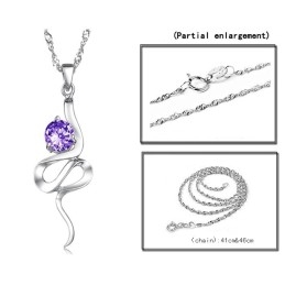 Colar De Titânio Com Revestimento De Platina Roxa E Strass Feminino De Reputação Confiável