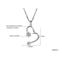 Colar Feminino De Titânio Com Banho De Platina E Strass, Qualidade E Quantidade Garantidas