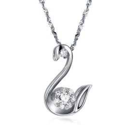 Colar Feminino De Titânio Com Banho De Platina E Strass Fácil De Usar