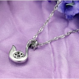 Colar Feminino De Titânio Com Banho De Platina E Strass Fácil De Usar