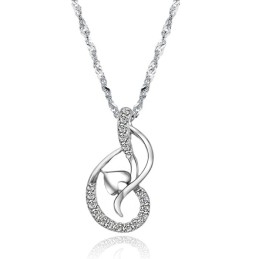 Colar Feminino De Titânio Com Revestimento De Platina De Alta Qualidade E Strass
