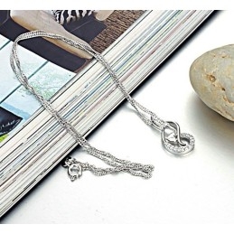 Colar Feminino De Titânio Com Revestimento De Platina De Alta Qualidade E Strass