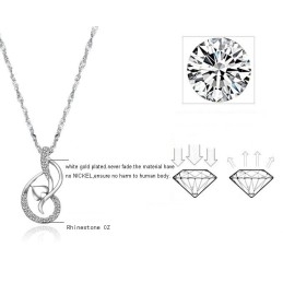 Colar Feminino De Titânio Com Revestimento De Platina De Alta Qualidade E Strass