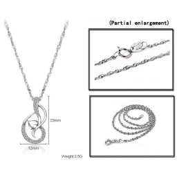Colar Feminino De Titânio Com Revestimento De Platina De Alta Qualidade E Strass