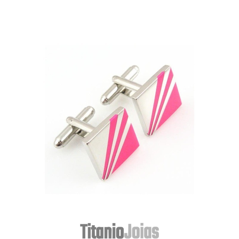 Abotoaduras Quadradas De Titânio Vermelho Rosa Da Moda Abotoaduras Quadradas De Titânio Vermelho Rosa Da Moda