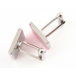 Abotoaduras Quadradas De Titânio Vermelho Rosa Da Moda