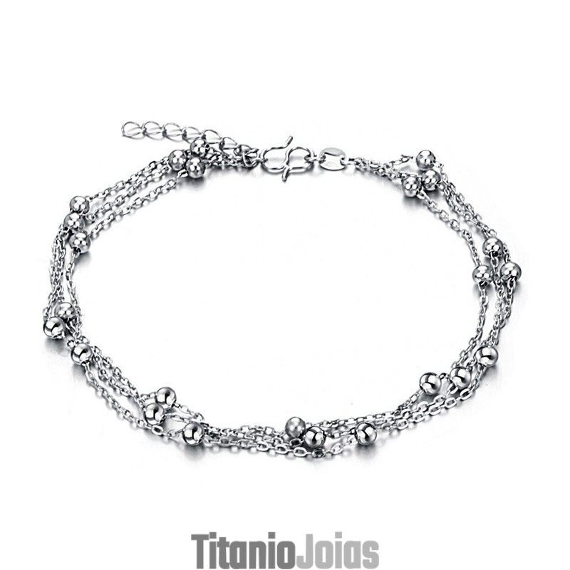 Tornozeleira Feminina De Titânio Com Banho De Platina E Grande Variedade Tornozeleira Feminina De Titânio Com Banho De Platina E Grande Variedade