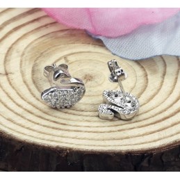Brincos De Titânio Banhados A Platina Em Formato De Cisne Feminino, Duráveis E Com Diamante