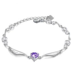 Pulseira Feminina De Titânio Com Revestimento De Platina De Alta Qualidade E Strass