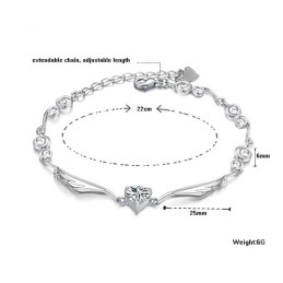 Pulseira Feminina De Titânio Com Revestimento De Platina De Alta Qualidade E Strass