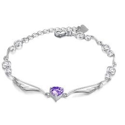 Pulseira Feminina De Titânio Com Banho De Platina E Diamantes