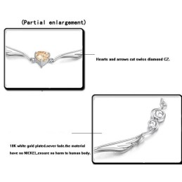 Pulseira Feminina De Titânio Com Banho De Platina E Diamantes