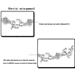 Pulseira De Titânio Com Revestimento De  E Diamante Em Formato De Trevo Feminino Da Rainha Da Qualidade